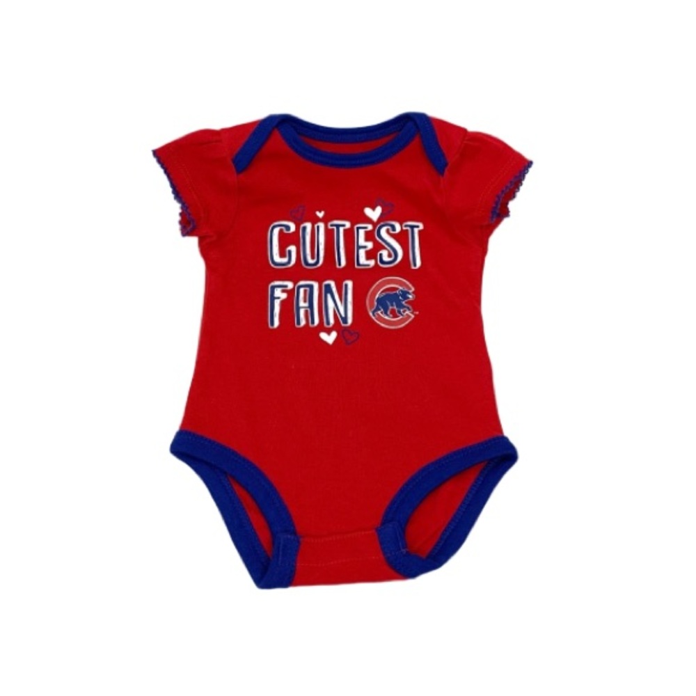 Genuine Merchandise Chicago Cubs Cutest Fan Baby Girl Bodysuit Lettuce Hem New